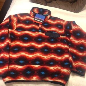 COPY - Patagonia Red and Blue Patterned Womens fleece Sweater- New never worn
